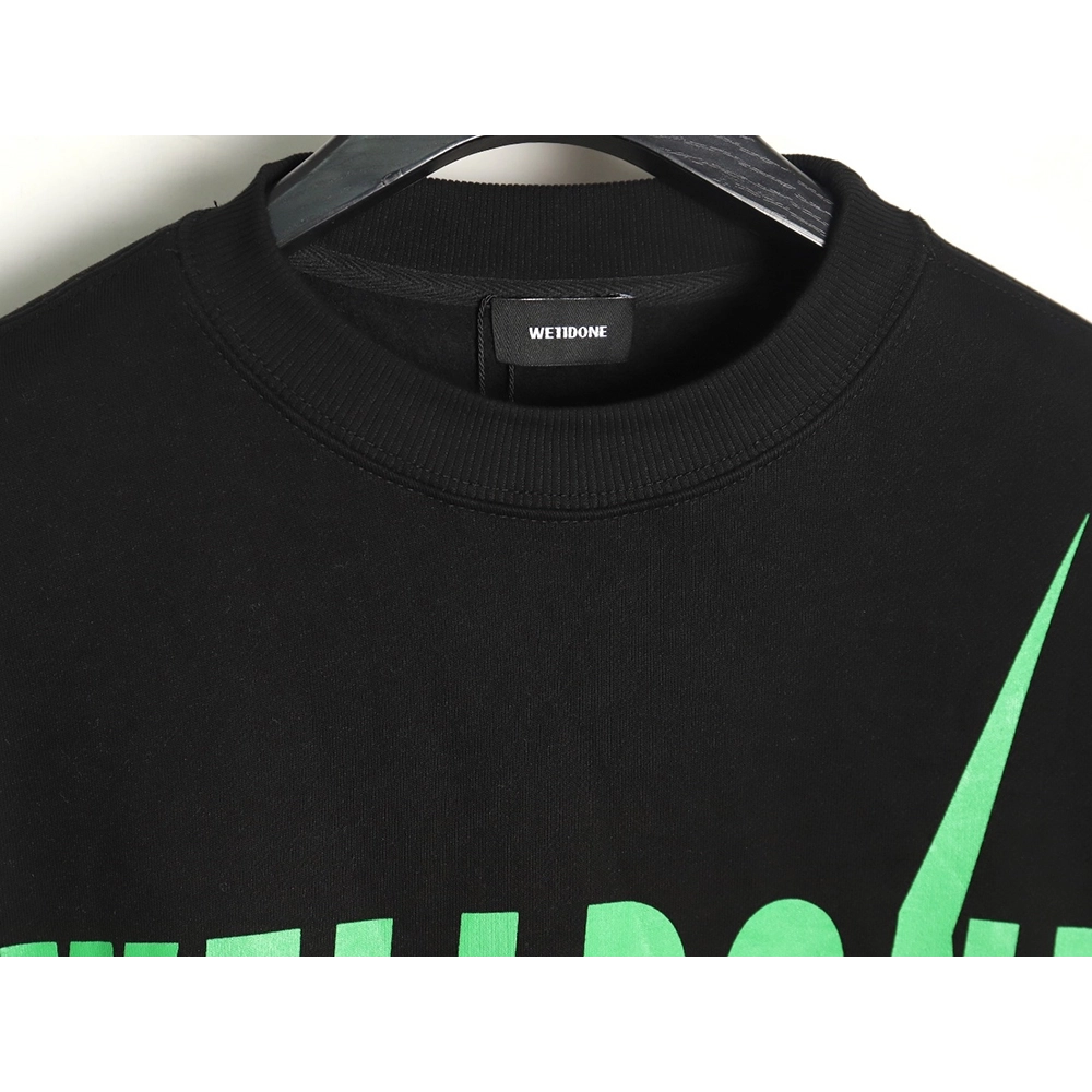 WE11 DONE Lightning Letters Crewneck Sweatshirt TSK1,Cheap Replica Reps We11done