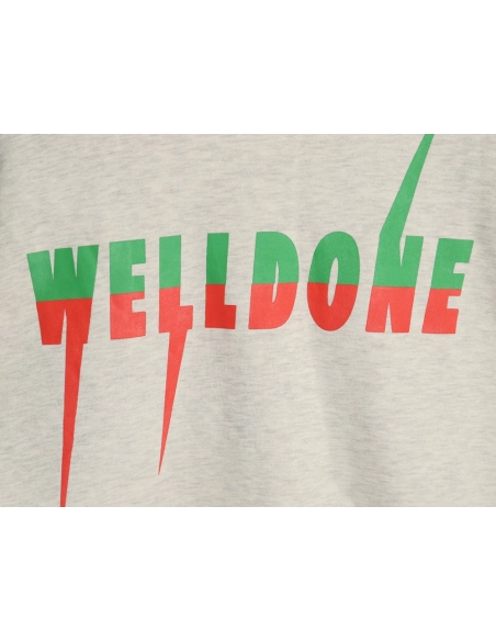 WE11 DONE Lightning Letters Crewneck Sweatshirt,Cheap Replica Reps We11done