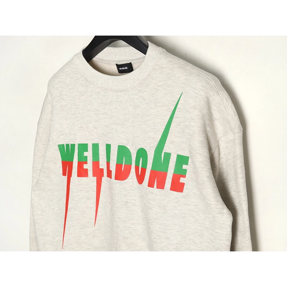 WE11 DONE Lightning Letters Crewneck Sweatshirt,Cheap Replica Reps We11done