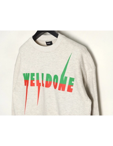 WE11 DONE Lightning Letters Crewneck Sweatshirt,Cheap Replica Reps We11done