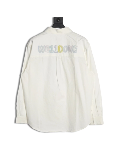 WE11DONE Colorful graffiti letter print longsleeved shirt,Cheap Replica Reps We11done