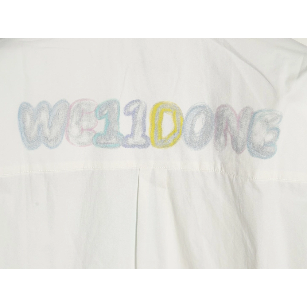 WE11DONE Colorful graffiti letter print longsleeved shirt,Cheap Replica Reps We11done