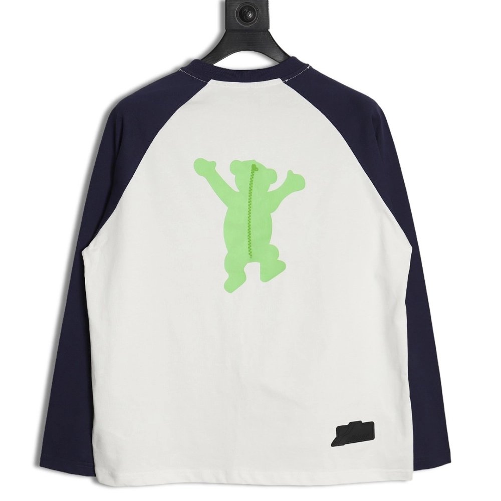 We11done Raising Hand Bear Colorblock Long Sleeve TSK2,Cheap Replica Reps We11done