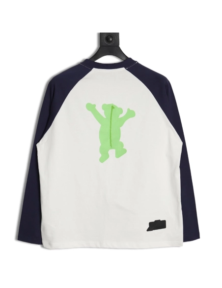 We11done Raising Hand Bear Colorblock Long Sleeve TSK2,Cheap Replica Reps We11done