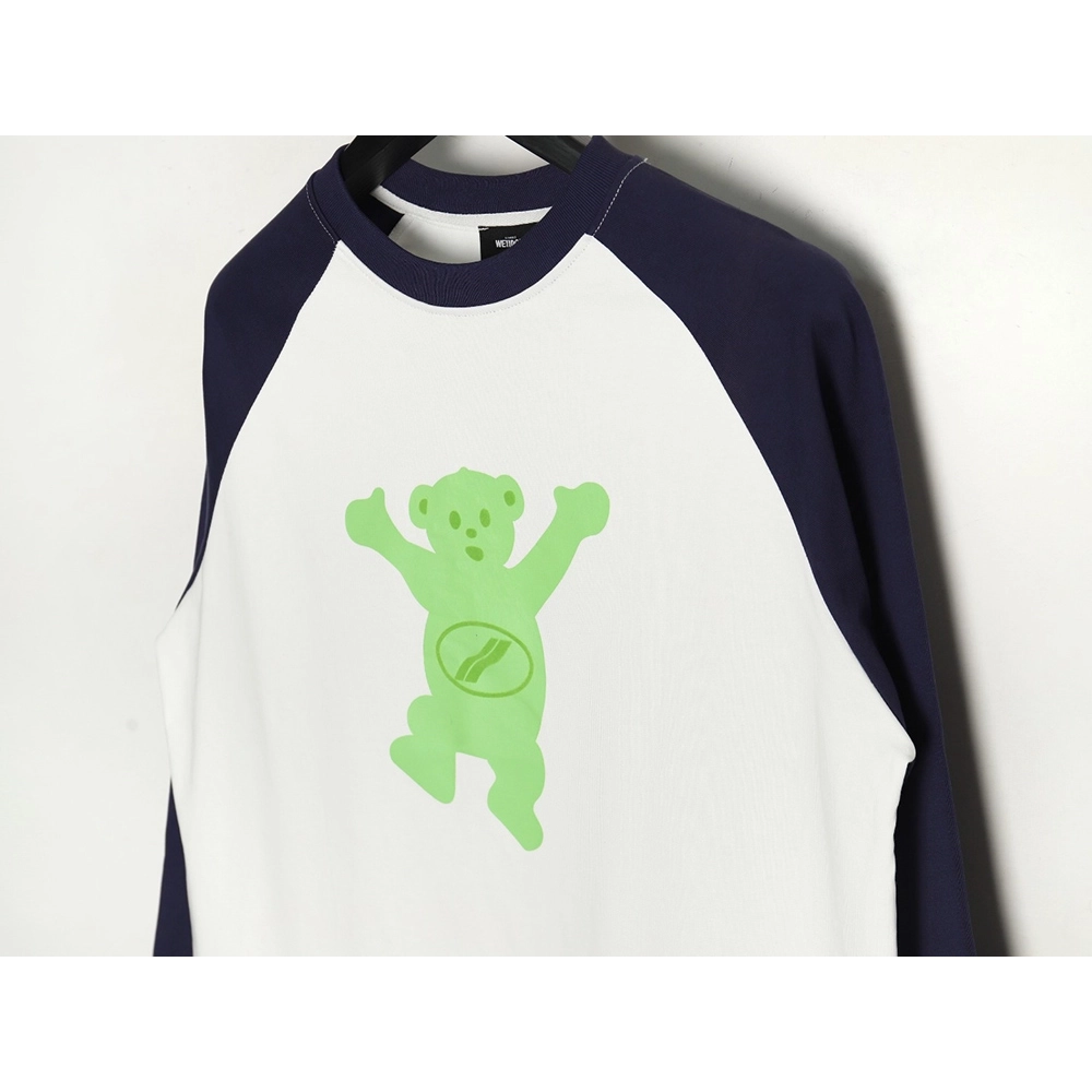 We11done Raising Hand Bear Colorblock Long Sleeve TSK2,Cheap Replica Reps We11done