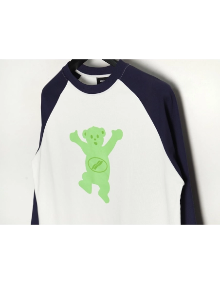 We11done Raising Hand Bear Colorblock Long Sleeve TSK2,Cheap Replica Reps We11done