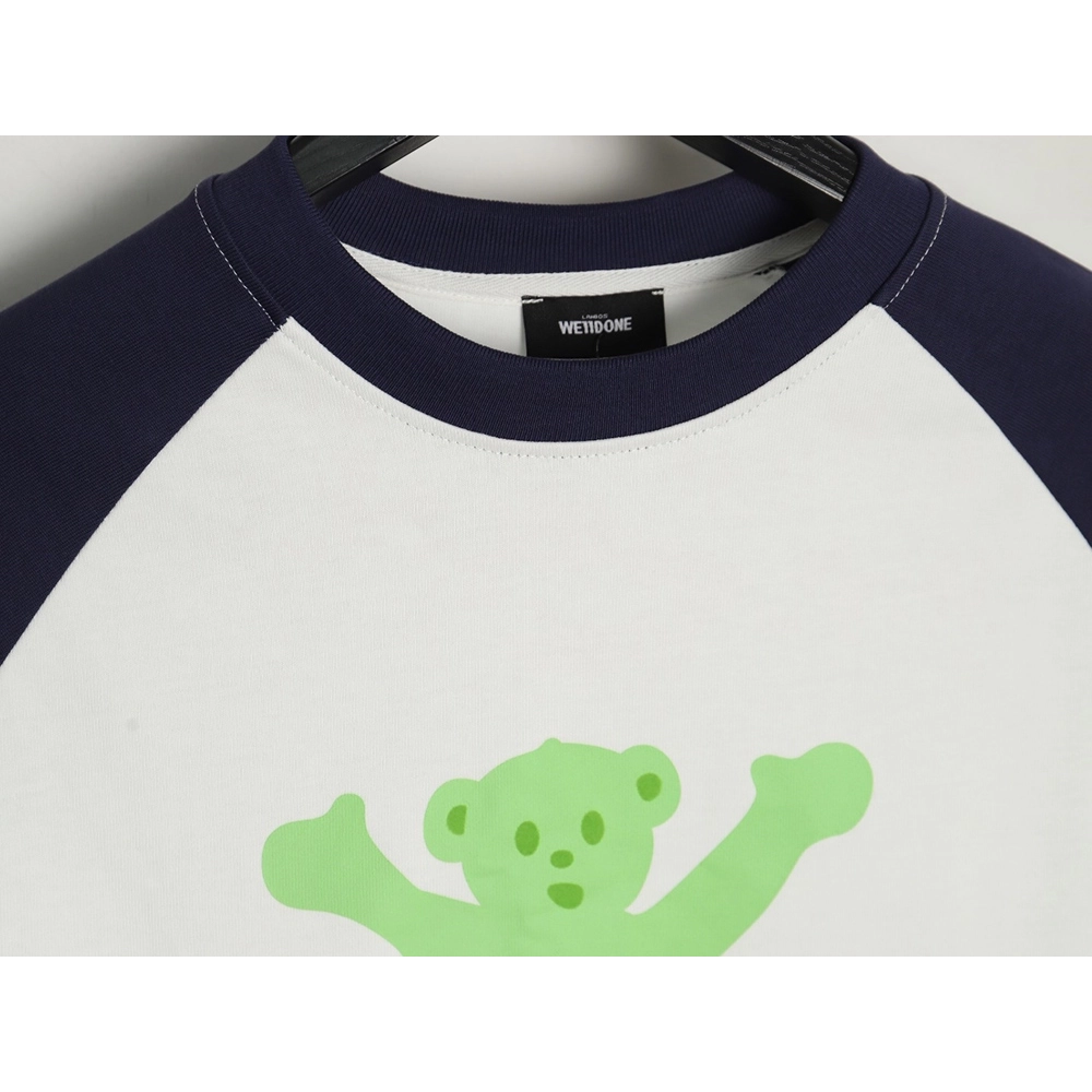 We11done Raising Hand Bear Colorblock Long Sleeve TSK2,Cheap Replica Reps We11done