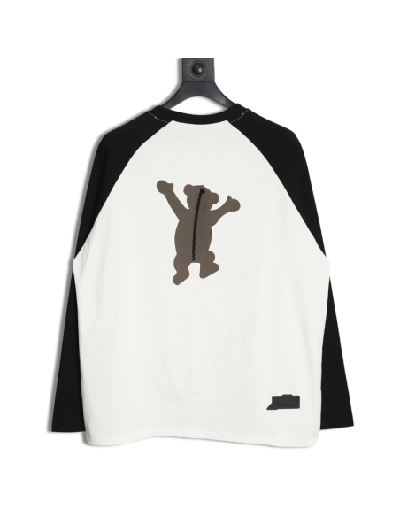 We11done Raising Hand Bear Colorblock Long Sleeve TSK1,Cheap Replica Reps We11done