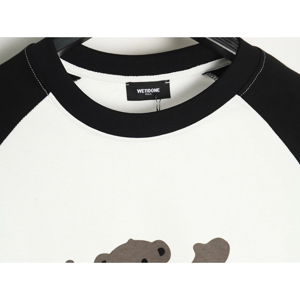 We11done Raising Hand Bear Colorblock Long Sleeve TSK1,Cheap Replica Reps We11done