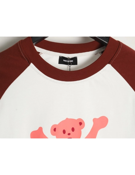 We11done Raising Hand Bear Colorblock Long Sleeve,Cheap Replica Reps We11done