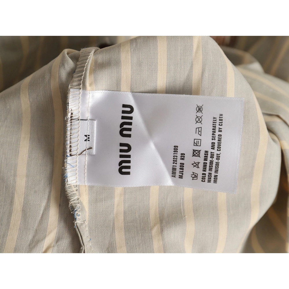 Miu Miu contrast color striped shirt TSK1,Cheap Replica Reps Miu Miu