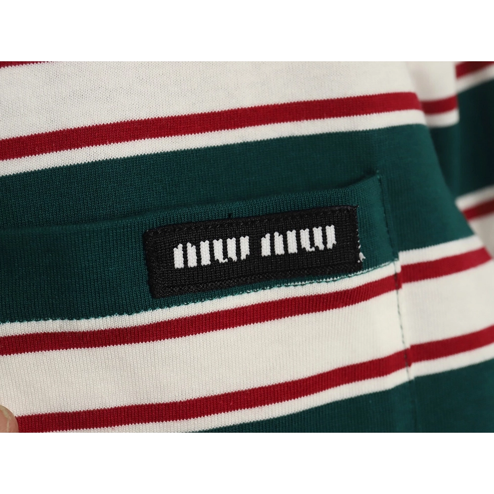 Miu Miu striped pocket longsleeved Tshirt TSK1,Cheap Replica Reps Miu Miu