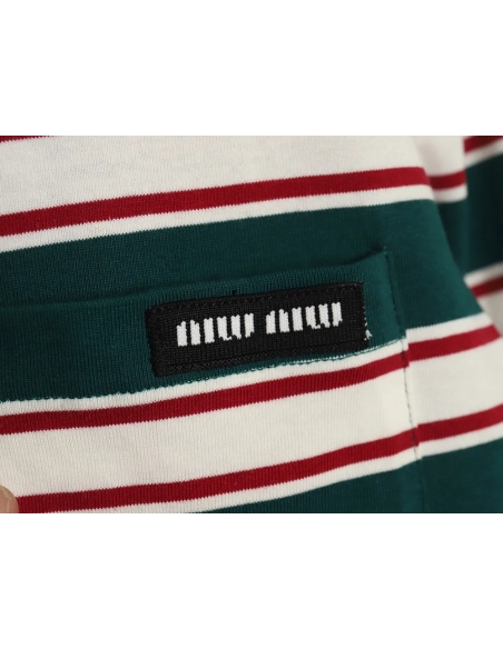 Miu Miu striped pocket longsleeved Tshirt TSK1,Cheap Replica Reps Miu Miu