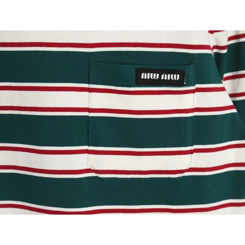 Miu Miu striped pocket longsleeved Tshirt TSK1,Cheap Replica Reps Miu Miu