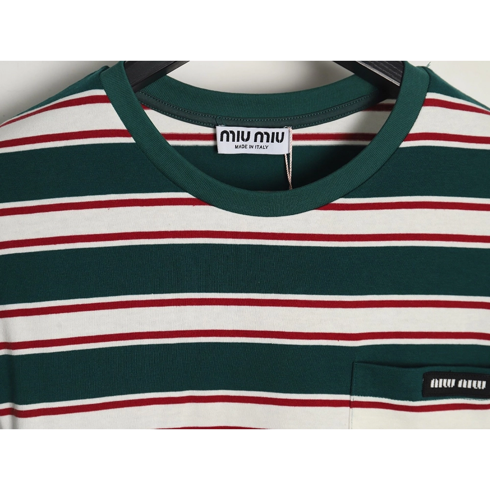Miu Miu striped pocket longsleeved Tshirt TSK1,Cheap Replica Reps Miu Miu