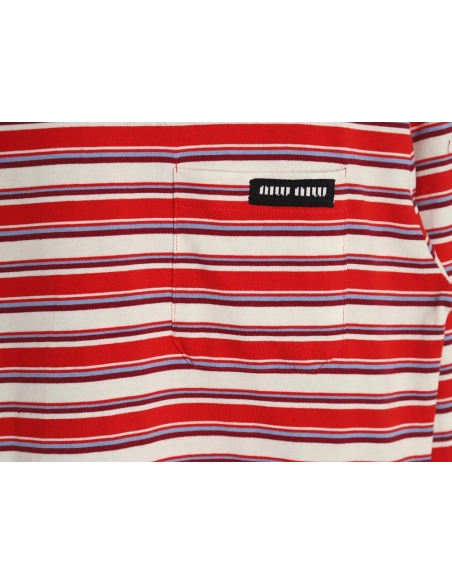 Miu Miu striped pocket longsleeved Tshirt,Cheap Replica Reps Miu Miu