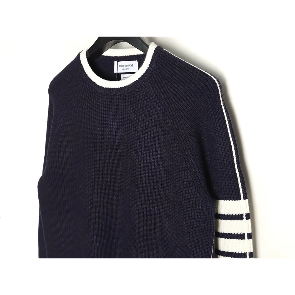 Thom Browne striped color block crew neck sweater TSK2,Cheap Replica Reps Thom Browne