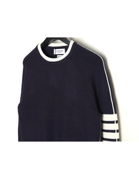 Thom Browne striped color block crew neck sweater TSK2,Cheap Replica Reps Thom Browne