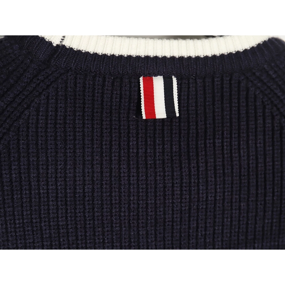 Thom Browne striped color block crew neck sweater TSK2,Cheap Replica Reps Thom Browne
