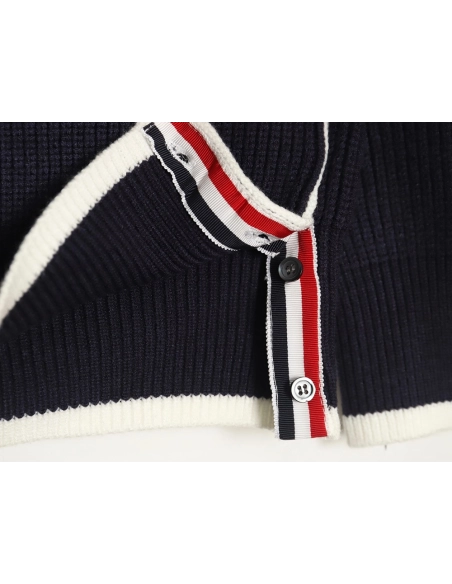 Thom Browne striped color block crew neck sweater TSK2,Cheap Replica Reps Thom Browne