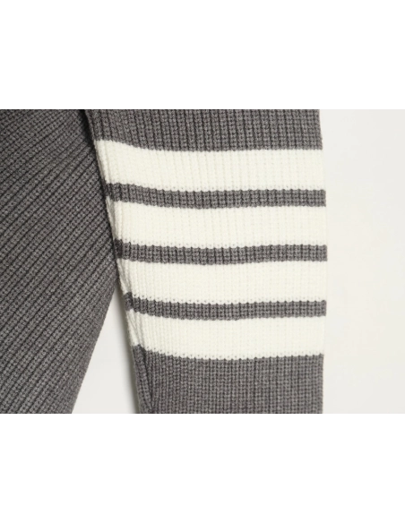 Thom Browne striped color block crew neck sweater TSK1,Cheap Replica Reps Thom Browne