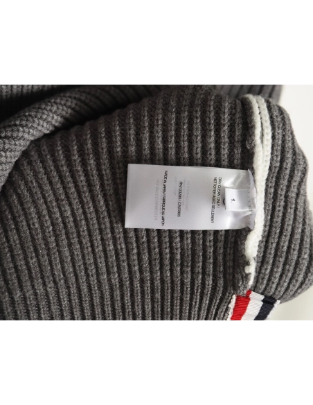 Thom Browne striped color block crew neck sweater TSK1,Cheap Replica Reps Thom Browne