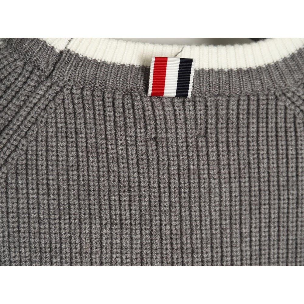 Thom Browne striped color block crew neck sweater TSK1,Cheap Replica Reps Thom Browne