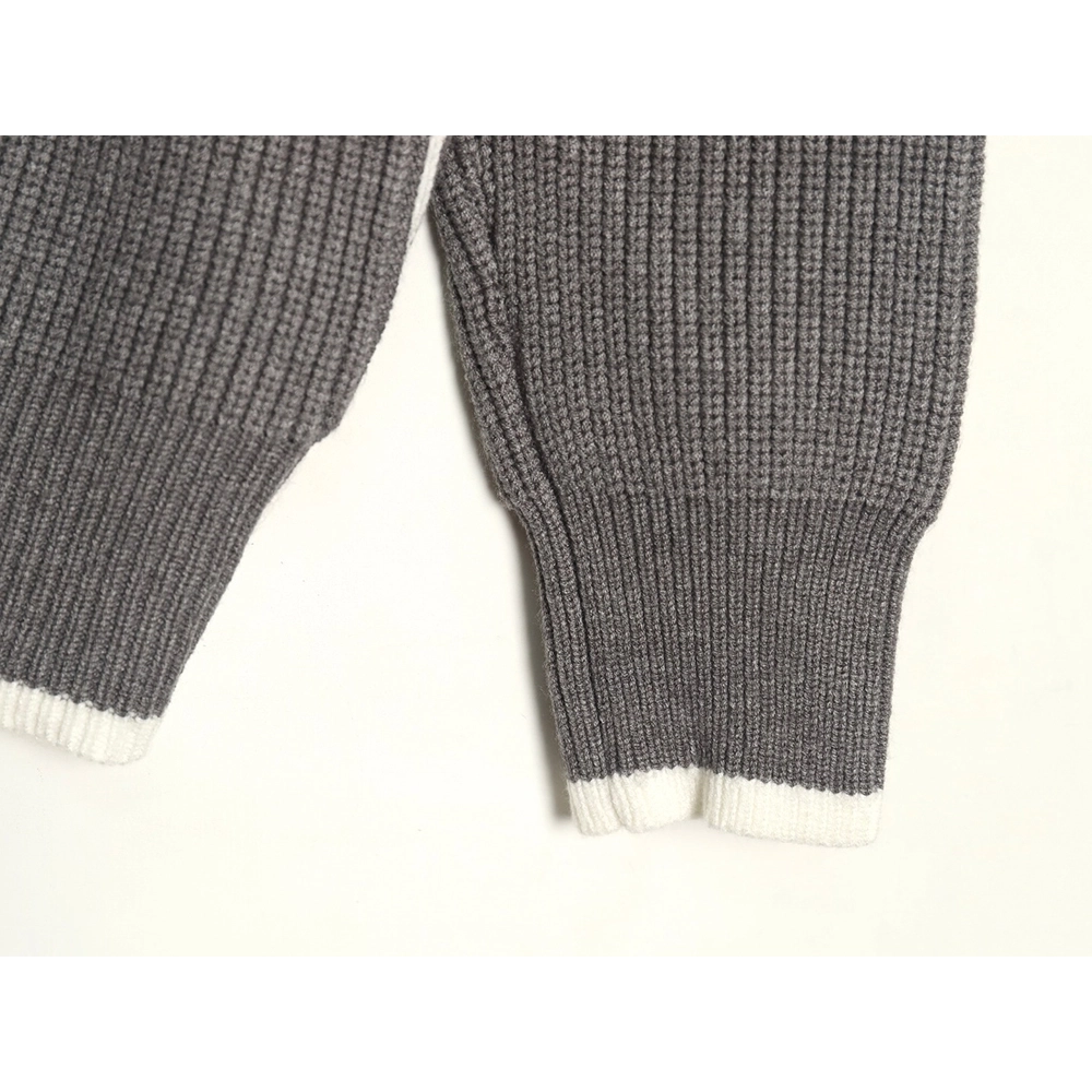 Thom Browne striped color block crew neck sweater TSK1,Cheap Replica Reps Thom Browne