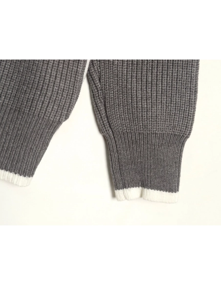Thom Browne striped color block crew neck sweater TSK1,Cheap Replica Reps Thom Browne