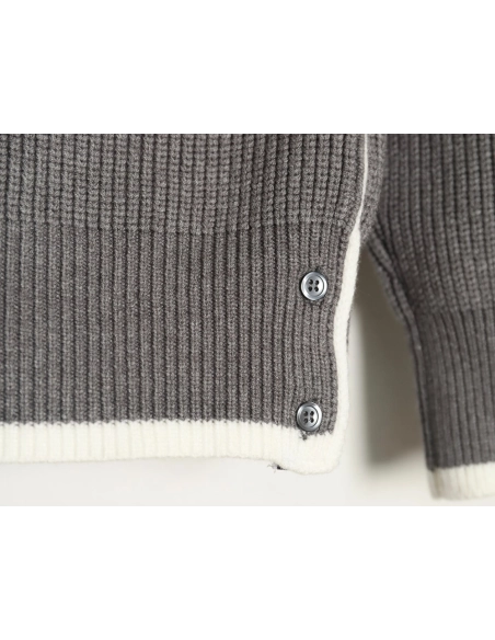 Thom Browne striped color block crew neck sweater TSK1,Cheap Replica Reps Thom Browne