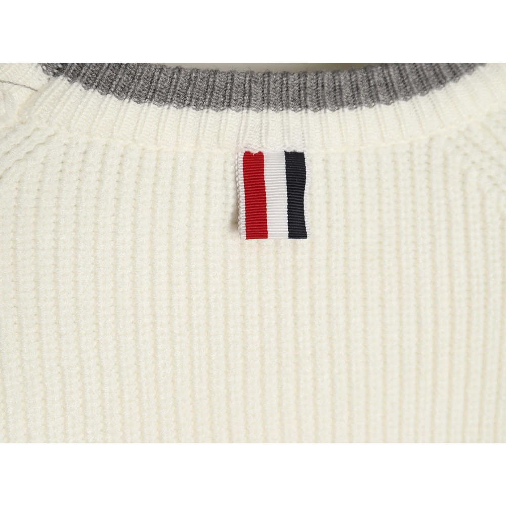 Thom Browne striped color block crew neck sweater,Cheap Replica Reps Thom Browne