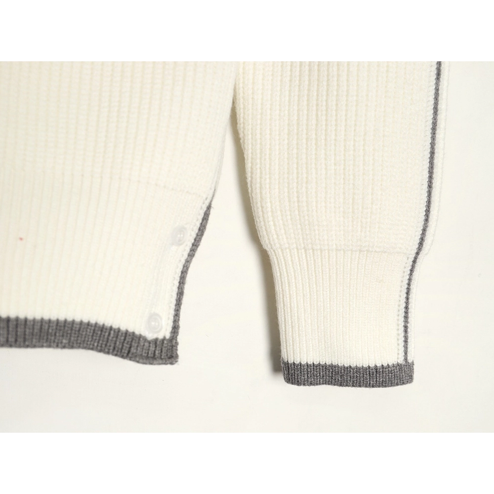 Thom Browne striped color block crew neck sweater,Cheap Replica Reps Thom Browne