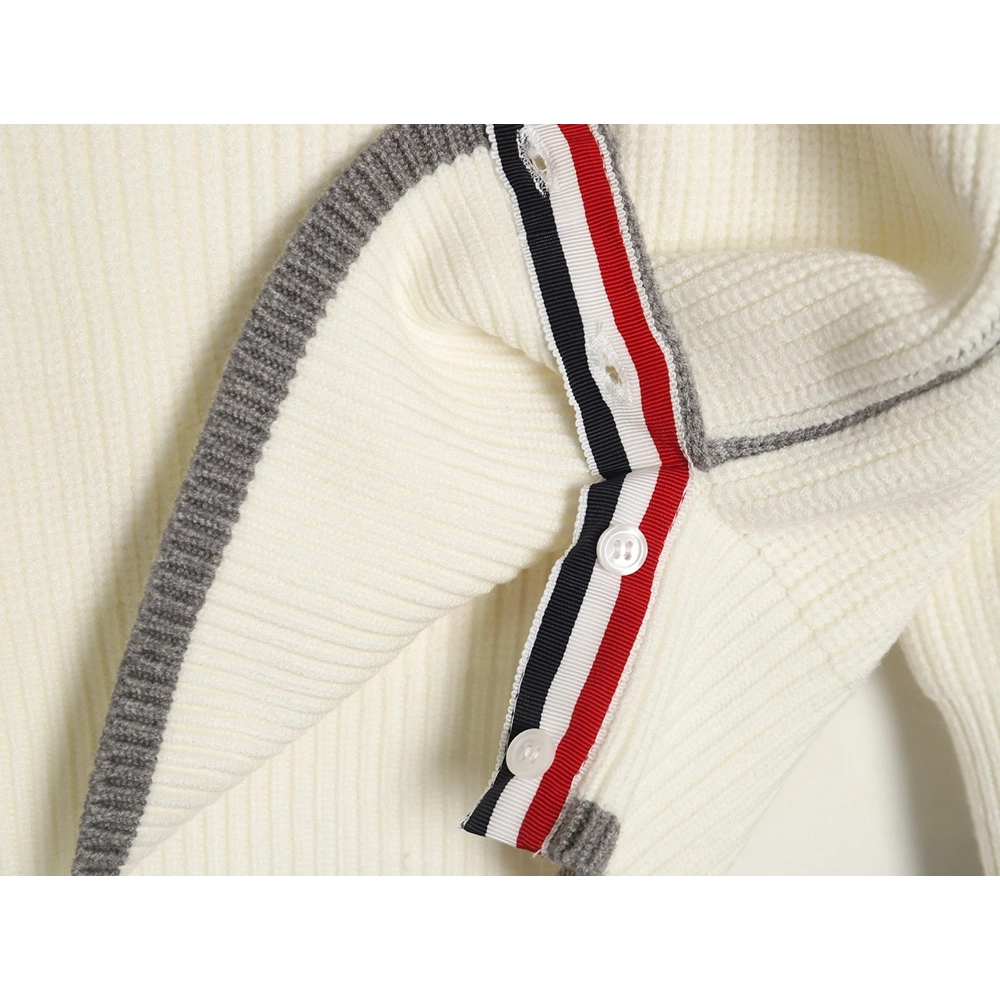 Thom Browne striped color block crew neck sweater,Cheap Replica Reps Thom Browne