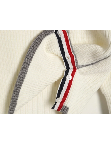 Thom Browne striped color block crew neck sweater,Cheap Replica Reps Thom Browne
