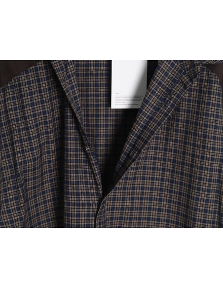 Acne Studios patchwork check longsleeved shirt TSK1,Cheap Replica Reps Acne Studios