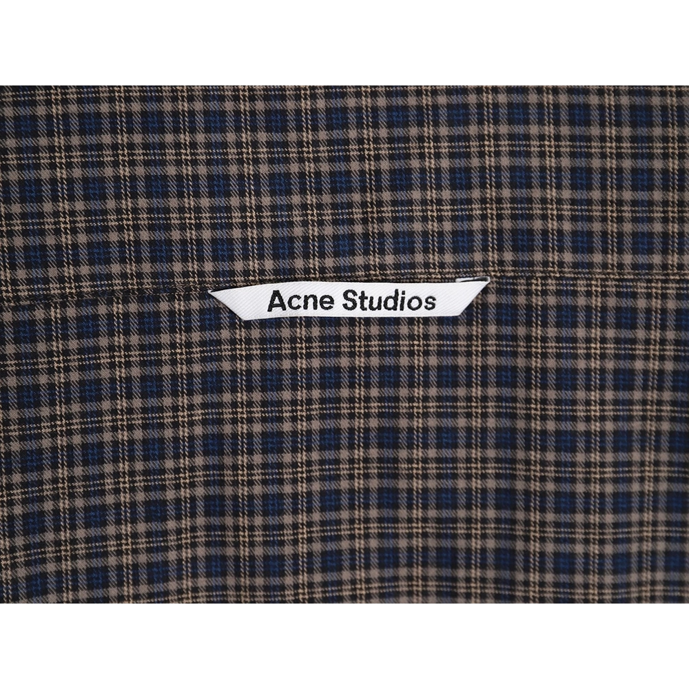 Acne Studios patchwork check longsleeved shirt TSK1,Cheap Replica Reps Acne Studios