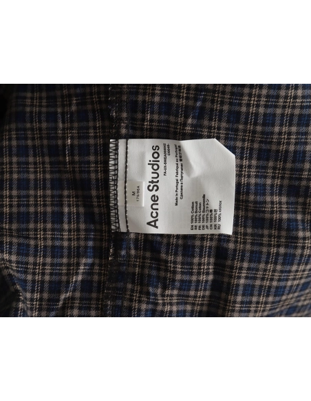 Acne Studios patchwork check longsleeved shirt TSK1,Cheap Replica Reps Acne Studios