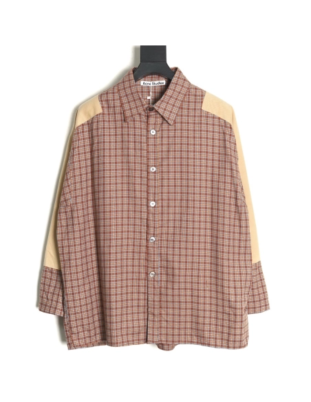 Acne Studios patchwork check longsleeved shirt,Cheap Replica Reps Acne Studios