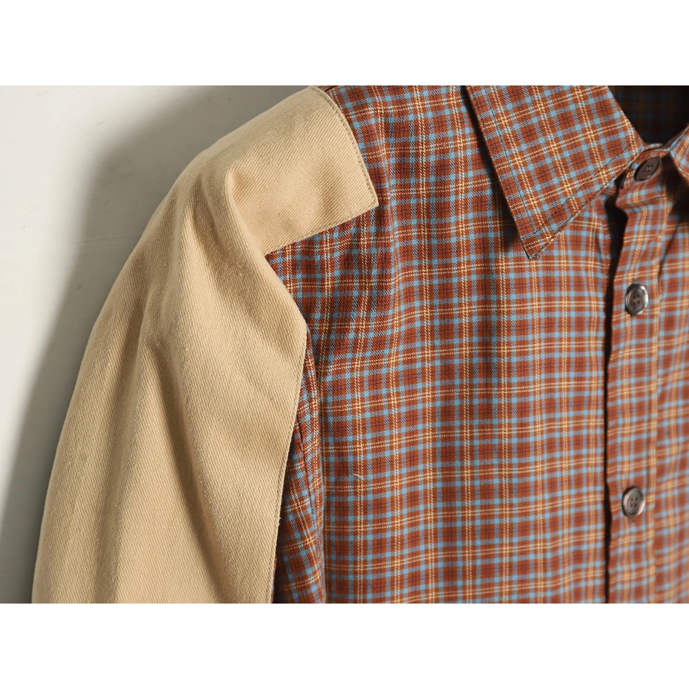 Acne Studios patchwork check longsleeved shirt,Cheap Replica Reps Acne Studios