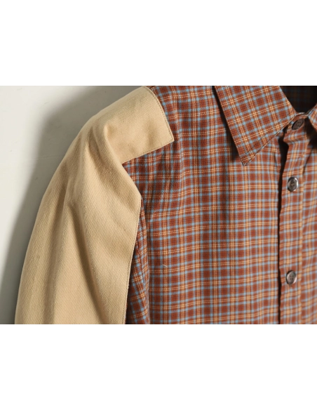 Acne Studios patchwork check longsleeved shirt,Cheap Replica Reps Acne Studios