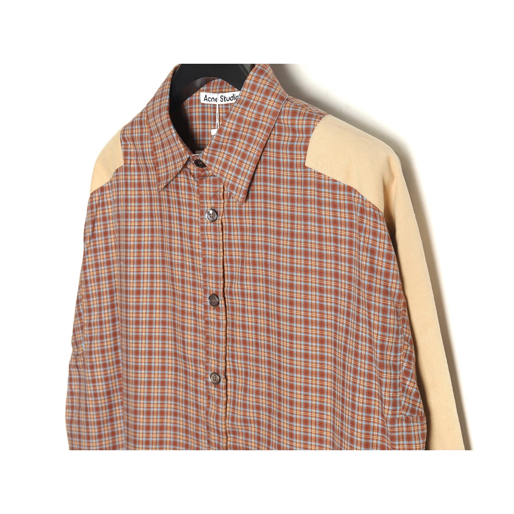 Acne Studios patchwork check longsleeved shirt,Cheap Replica Reps Acne Studios