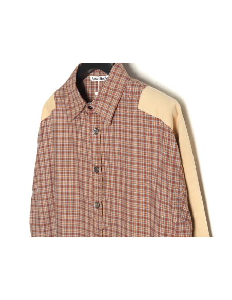 Acne Studios patchwork check longsleeved shirt,Cheap Replica Reps Acne Studios