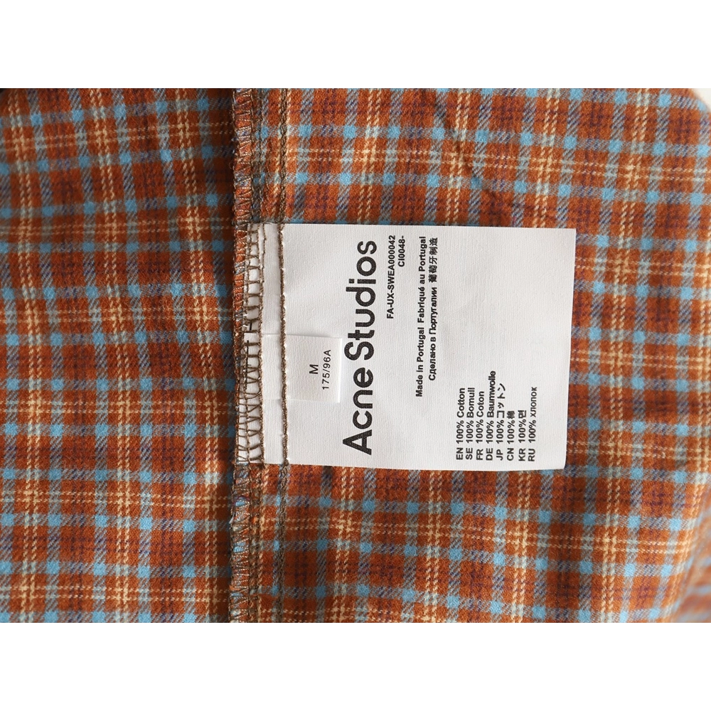 Acne Studios patchwork check longsleeved shirt,Cheap Replica Reps Acne Studios