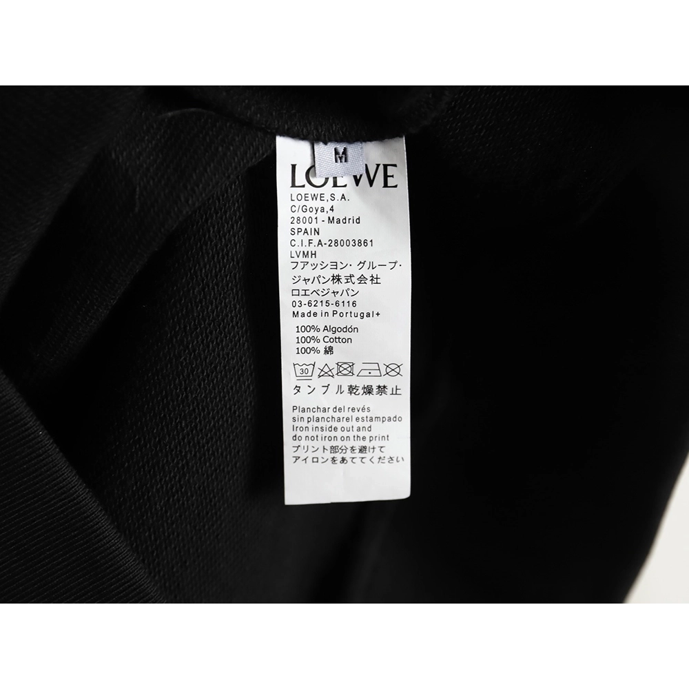 Loewe hooded sweatshirt with embossed logo on chest and leather pockets TSK1,Cheap Replica Reps Loewe