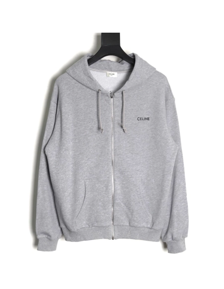 Celine Basic Lettering Zipper Hoodie,Cheap Replica Reps Celine