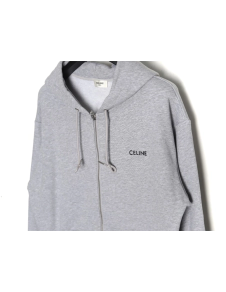 Celine Basic Lettering Zipper Hoodie,Cheap Replica Reps Celine