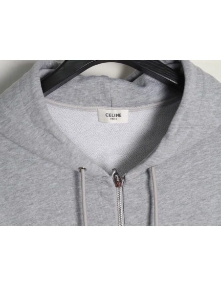 Celine Basic Lettering Zipper Hoodie,Cheap Replica Reps Celine
