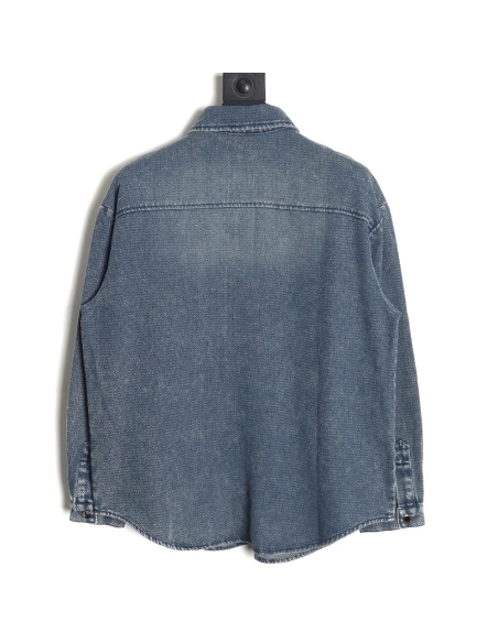 Celine Arc de Triomphe logo denim shirt,Cheap Replica Reps Celine