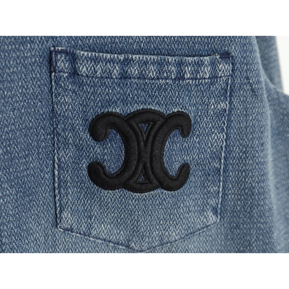 Celine Arc de Triomphe logo denim shirt,Cheap Replica Reps Celine