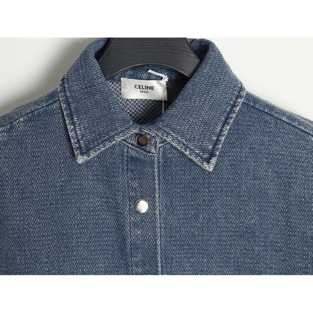 Celine Arc de Triomphe logo denim shirt,Cheap Replica Reps Celine